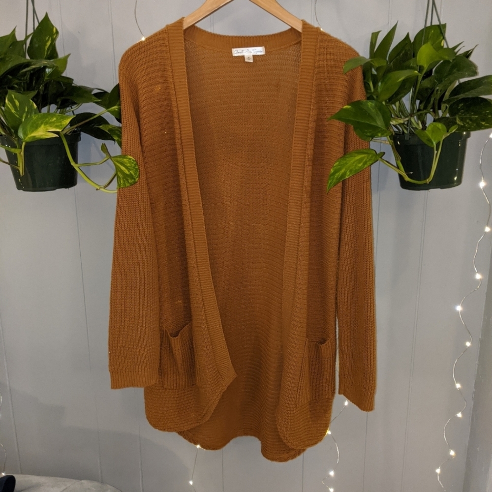Rust orange cardigan